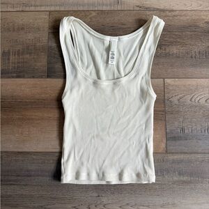 Skims cotton rib tank in bone